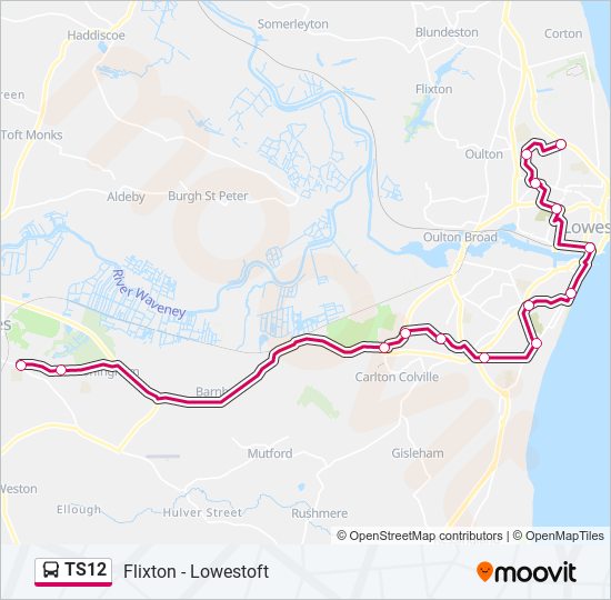 TS12 bus Line Map