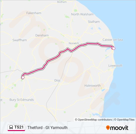 TS21 bus Line Map