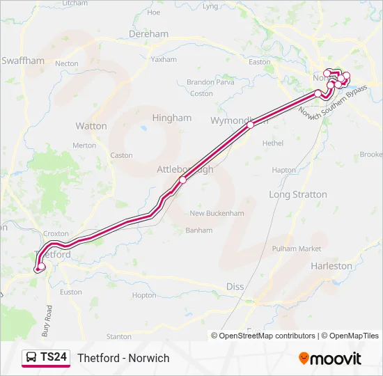 Ts24 Postcode Map TS24 Route: Schedules, Stops & Maps - Norwich (Updated)