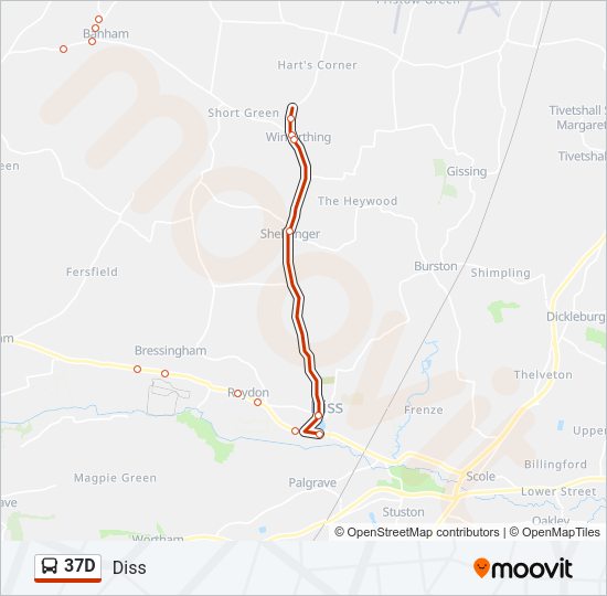 37D Bus Line Map