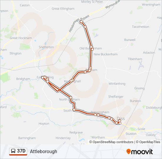 37D Bus Line Map