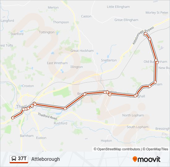37T Bus Line Map