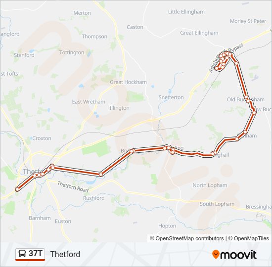 37T Bus Line Map