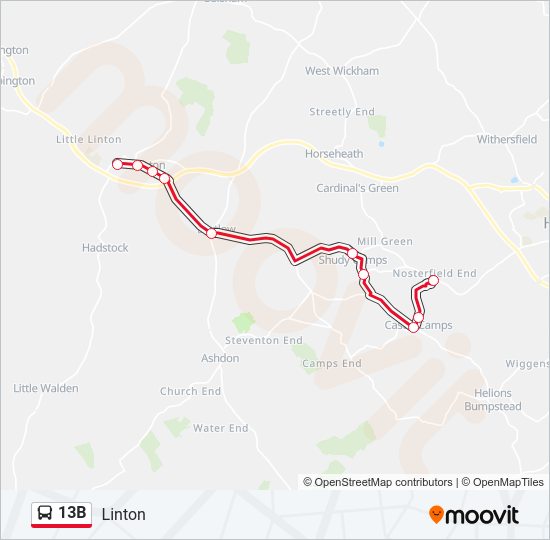 13B Bus Line Map