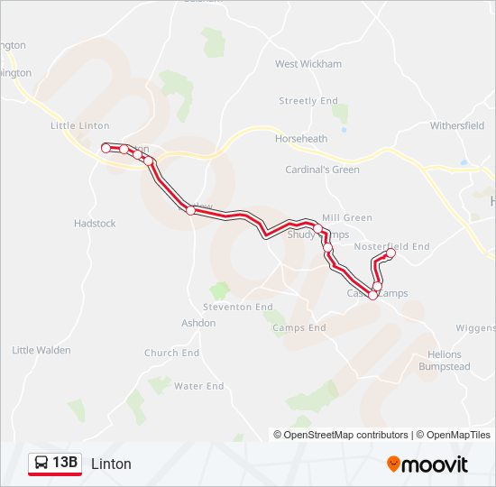 13B bus Line Map