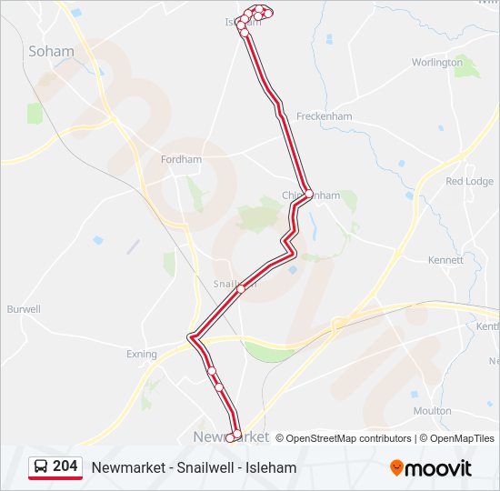 204 Bus Line Map