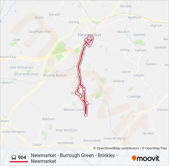 904 Bus Line Map