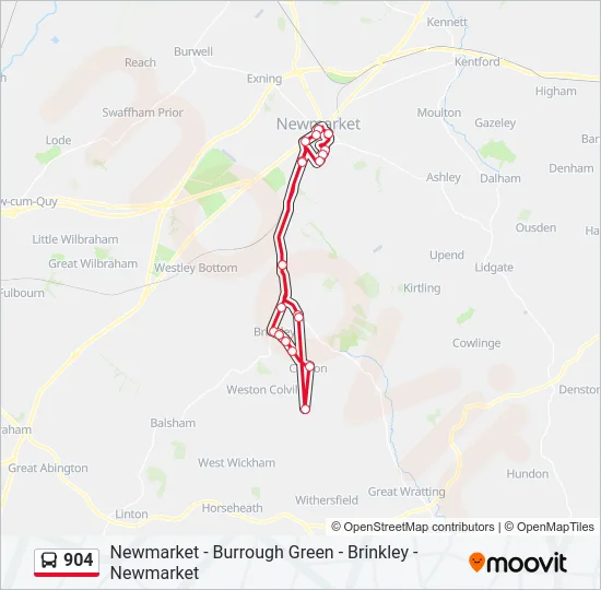 904 Bus Line Map