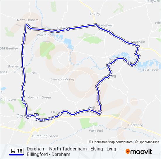 18 Bus Line Map