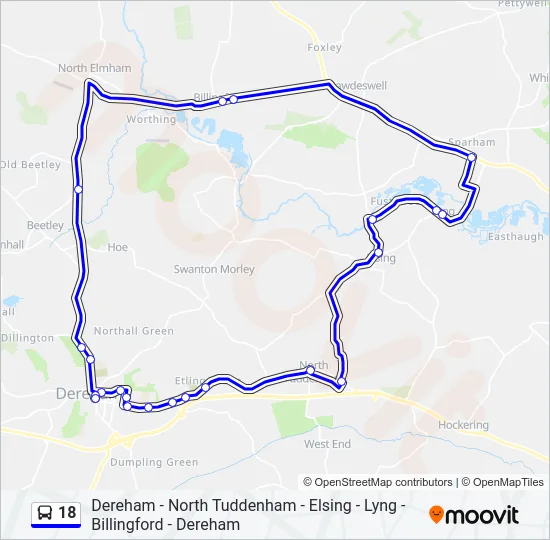 18 Bus Line Map