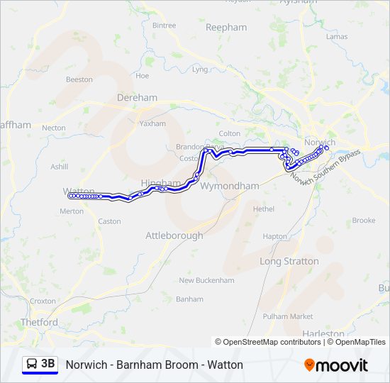 3B Bus Line Map