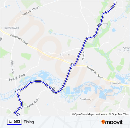 603 Bus Line Map