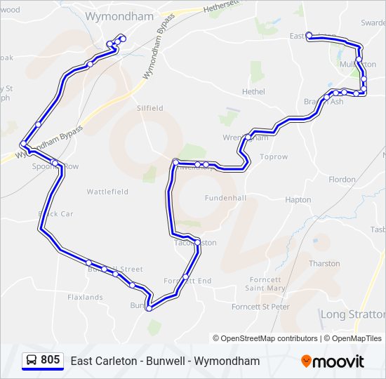 805 Bus Line Map