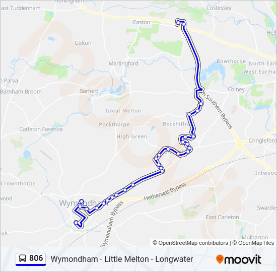 806 bus Line Map