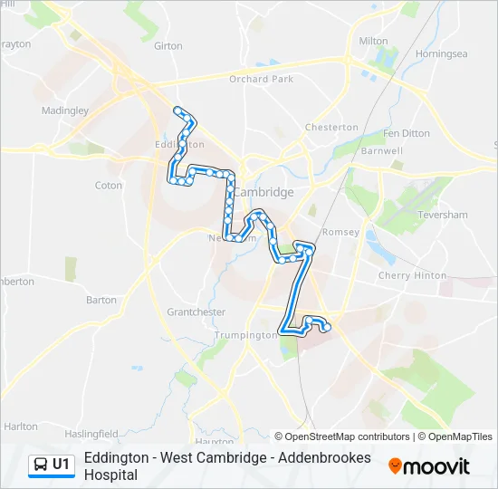 U1 Bus Line Map