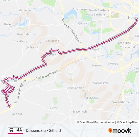 14A Bus Line Map