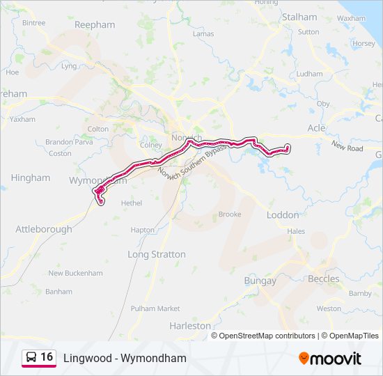 16 bus Line Map