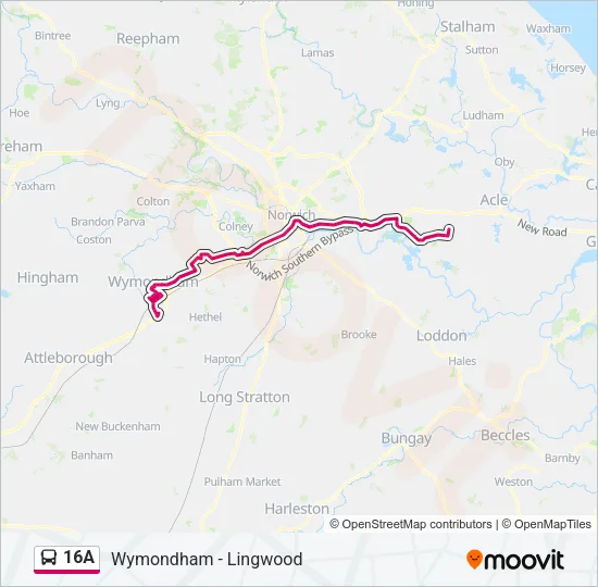 16A Bus Line Map