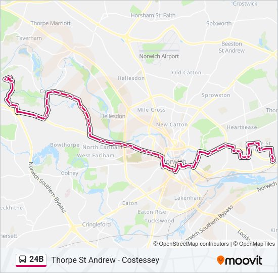 24B Bus Line Map