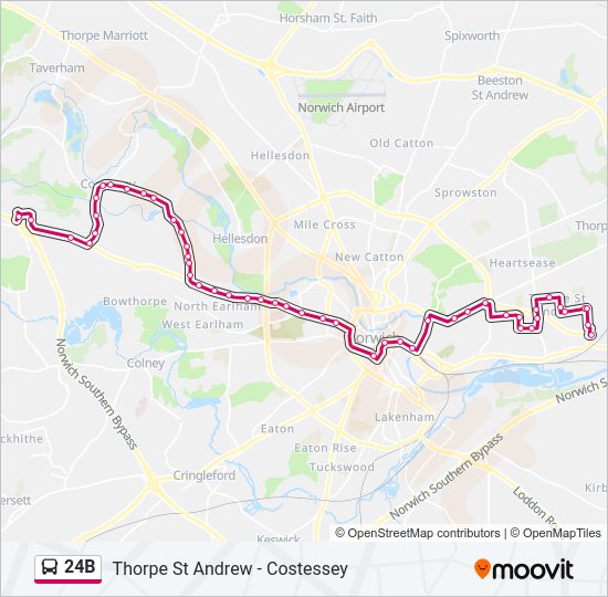 24B bus Line Map