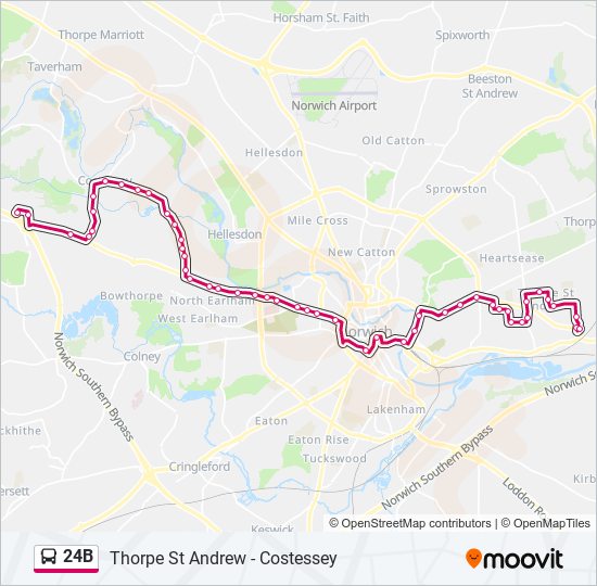 24b Route: Schedules, Stops & Maps - Longwater Retail Park (Updated)