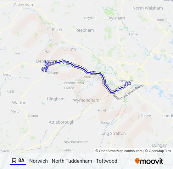 8A Route: Schedules, Stops & Maps - Norwich (Updated)