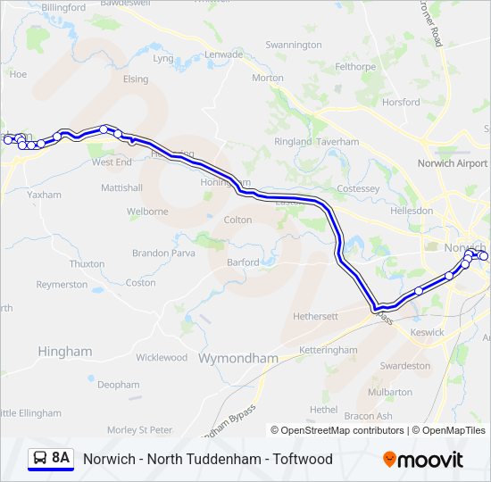 8A Bus Line Map