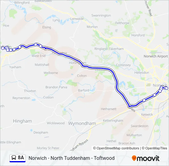 8A Bus Line Map