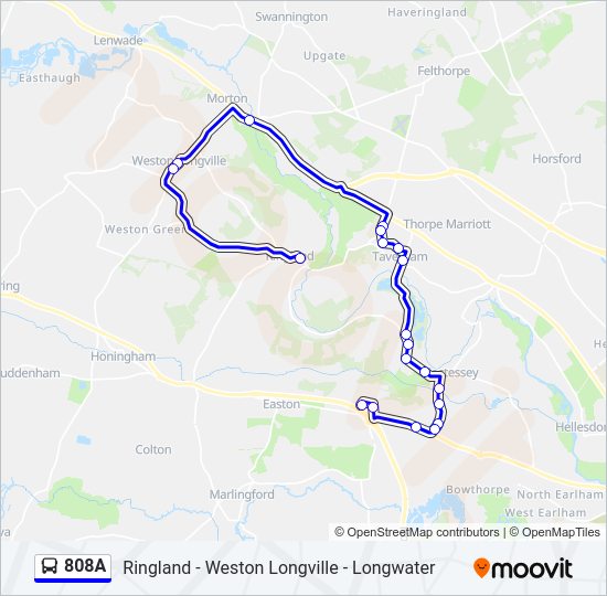 808A Bus Line Map