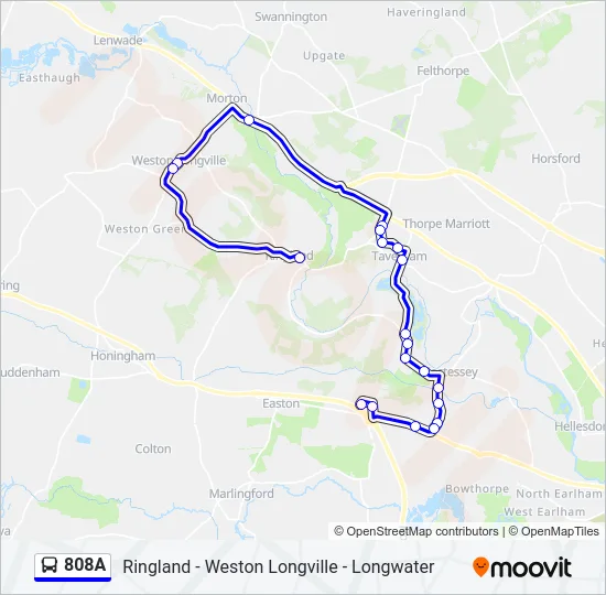 808A Bus Line Map
