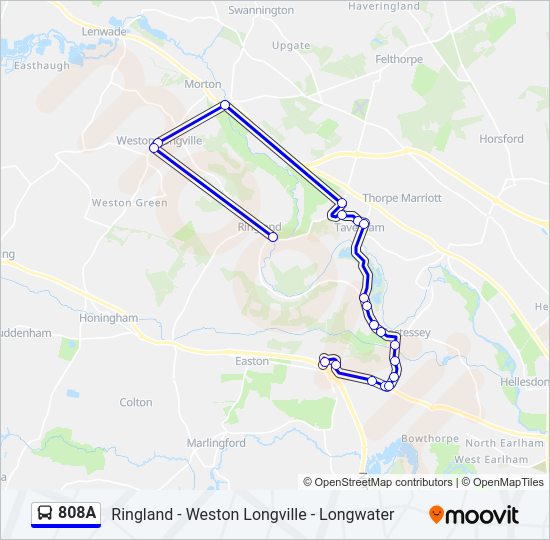 808A Bus Line Map
