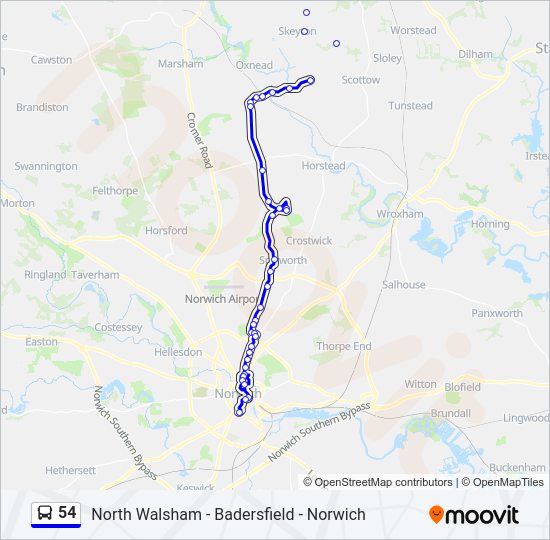 54 Bus Line Map