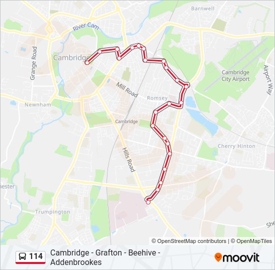 114 Bus Line Map