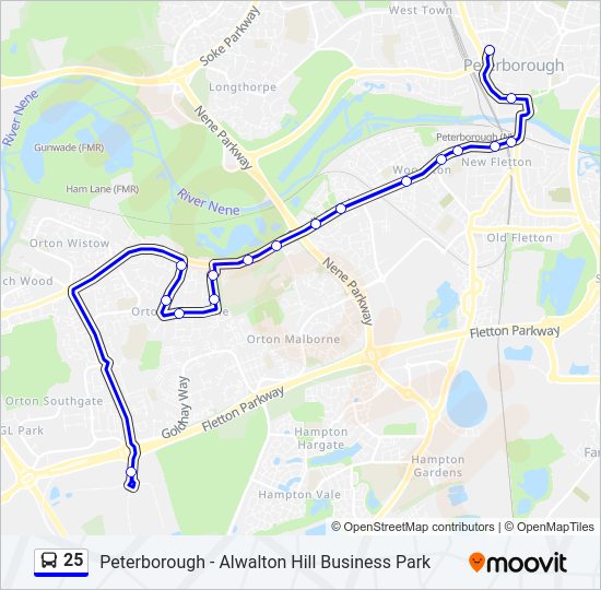 25 Bus Line Map