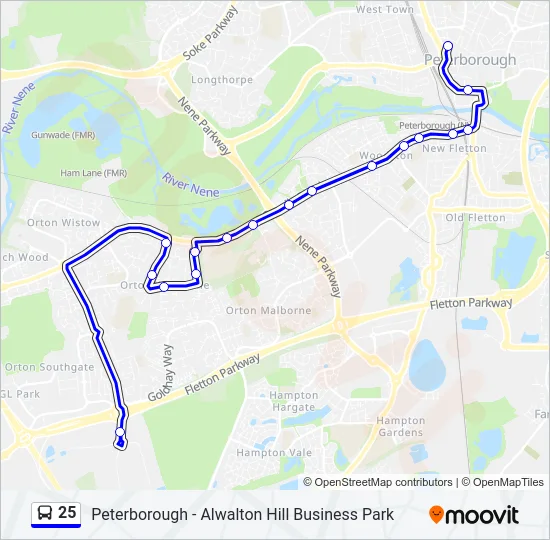 25 Bus Line Map