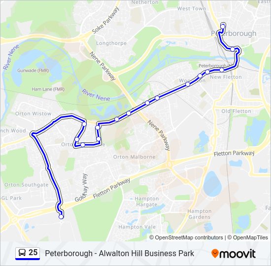 25 Bus Line Map
