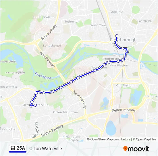 25A Bus Line Map