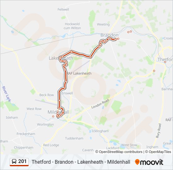 201 Bus Line Map