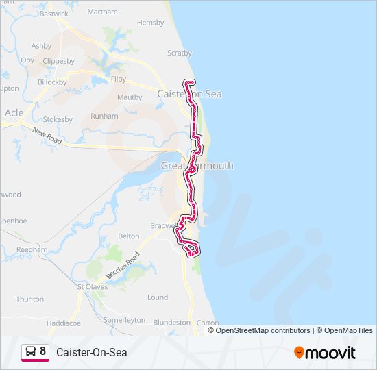 8 Route Schedules, Stops & Maps CaisterOnSea (Updated)
