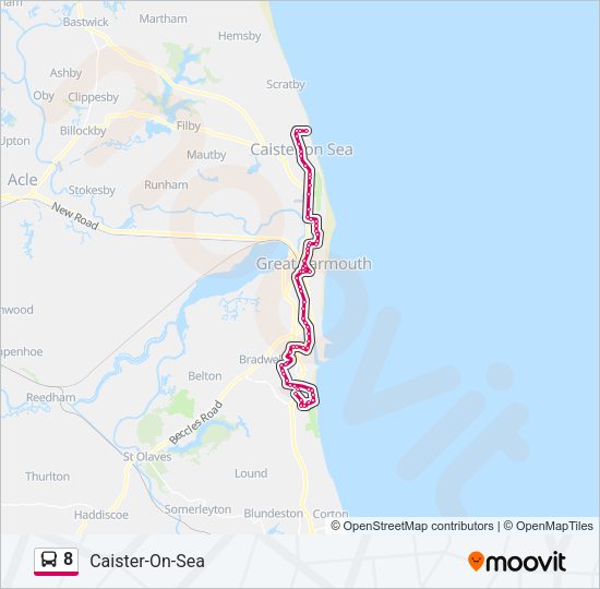 8 Bus Line Map