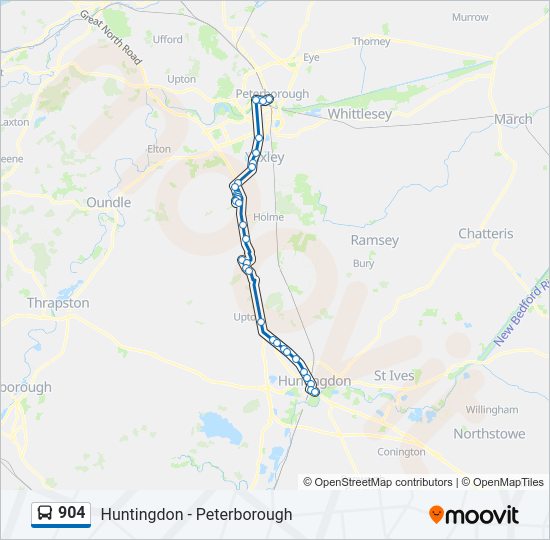 904 Bus Line Map