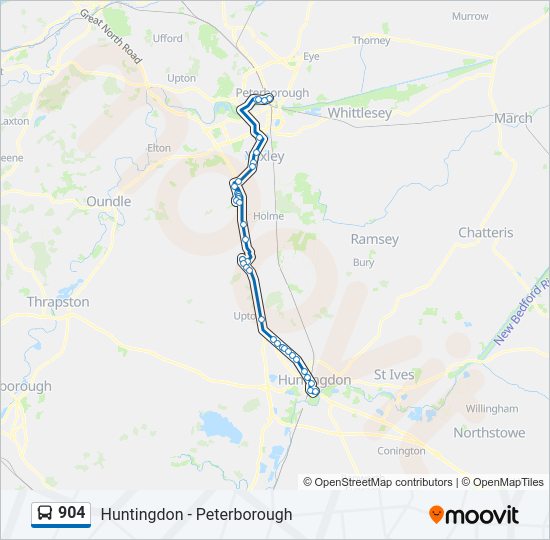 904 Bus Line Map