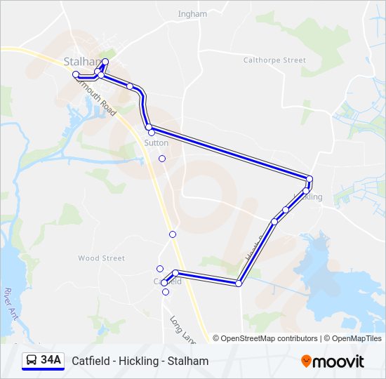 34A Bus Line Map