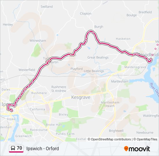 70 Route: Schedules, Stops & Maps - Ipswich (Updated)