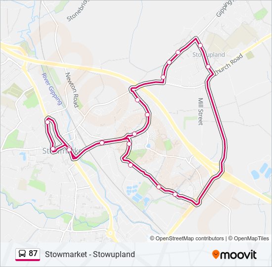 87 bus Line Map