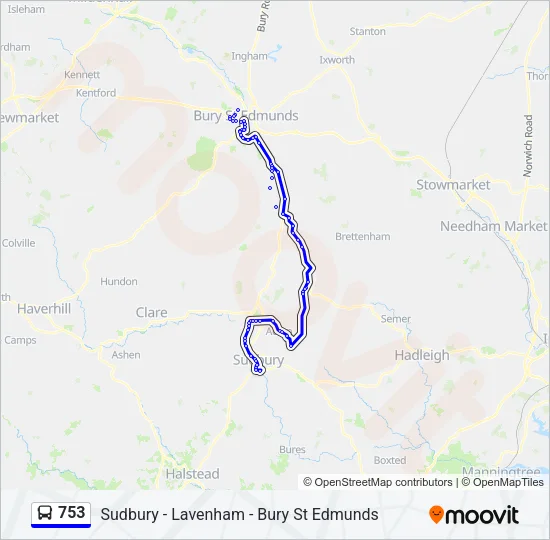 753 Bus Line Map