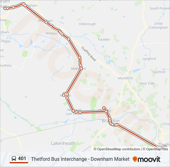 401 Bus Line Map