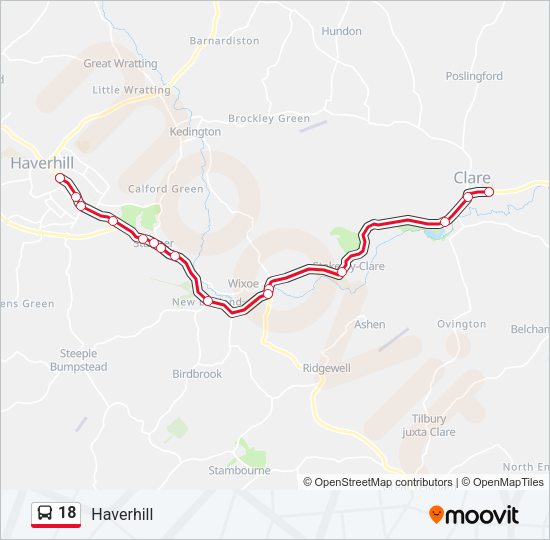 18 Bus Line Map