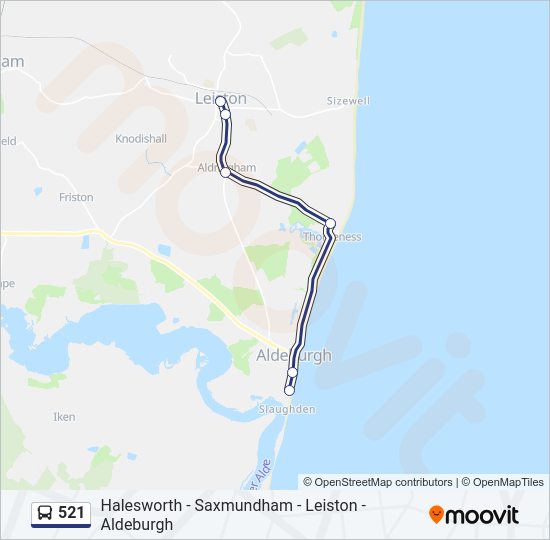 521 Bus Line Map