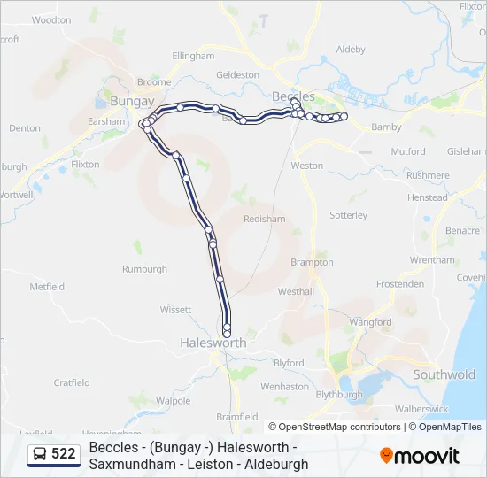 522 Bus Line Map